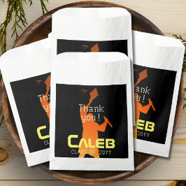 Bolsa De Papel Sleek Black Modern Tech Graduation