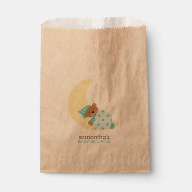 Bolsa De Papel Sleeping Teddy Bear Baby Shower (Anverso)