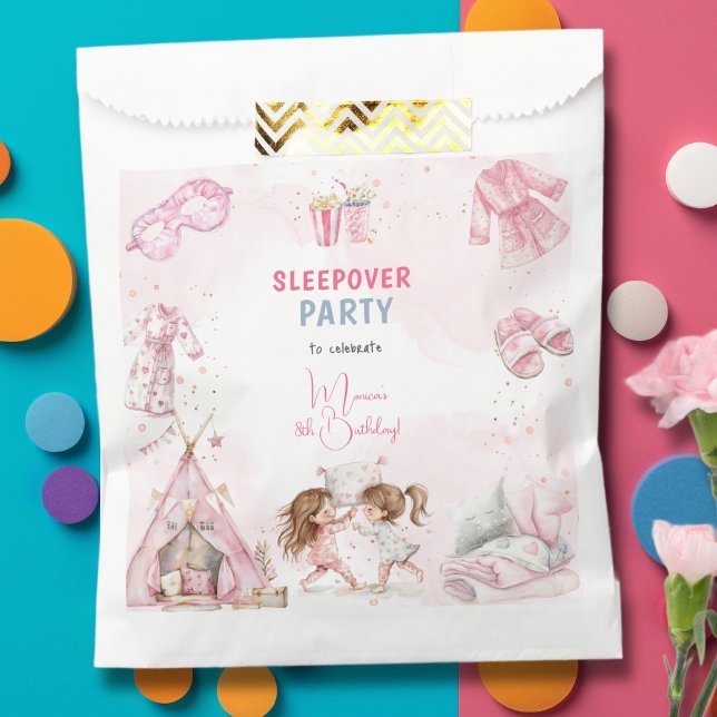 Bolsa De Papel Sleepover pyjama kids birthday party (Subido por el creador)