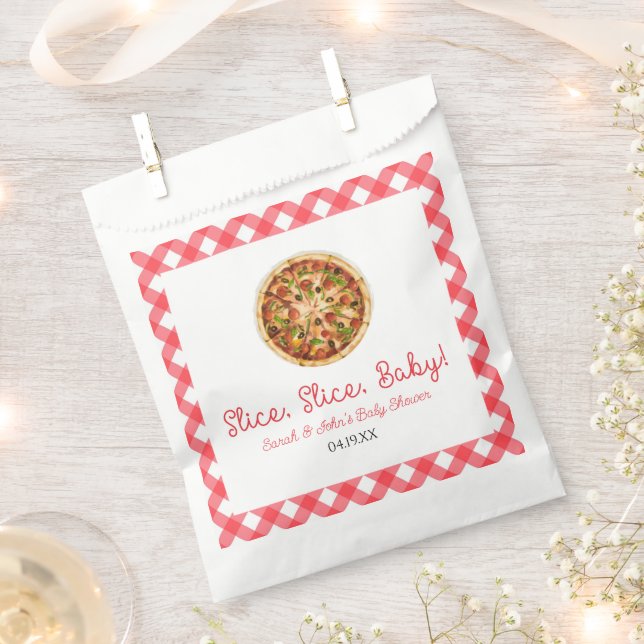 Bolsa De Papel ¡Slice, Slice, Bebé! Pizza Baby Shower (Cortado)