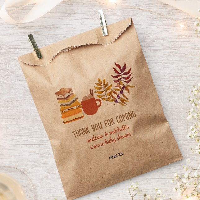 Bolsa De Papel S'more Baby Shower campfire fall deja gracias (Subido por el creador)