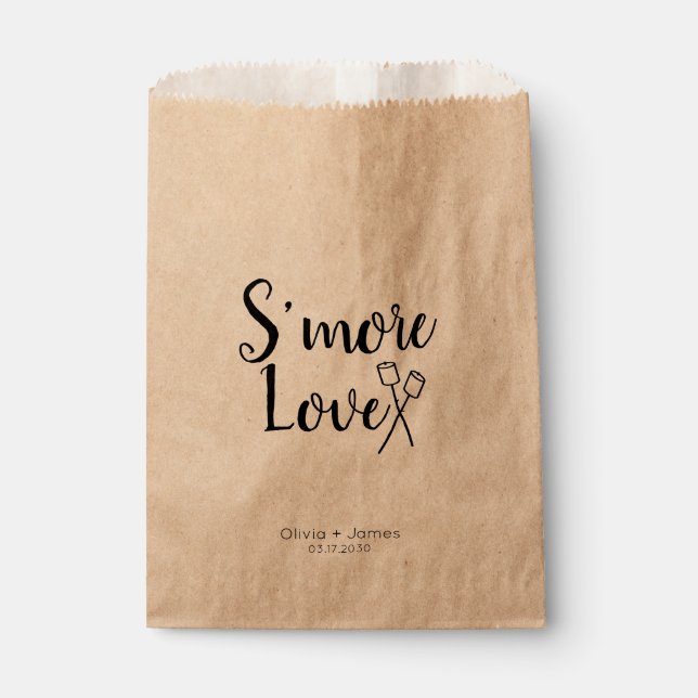 Bolsa De Papel Smore Love Marshmallow Bridal Shower Boda (Anverso)