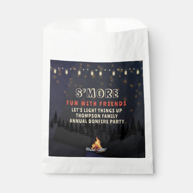 Bolsa De Papel S'mores Fun Bonfire Backyard Cookout Friendding (Anverso)