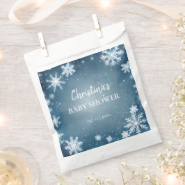 Bolsa De Papel Snowflake Winter Wonderland Baby Shower Blue