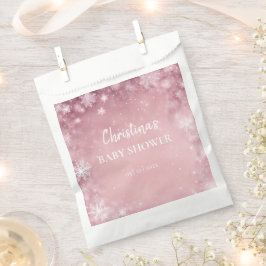 Bolsa De Papel Snowflake Winter Wonderland Baby Shower Pink