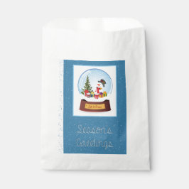 Bolsa De Papel Snowman Snowglobe Saludos