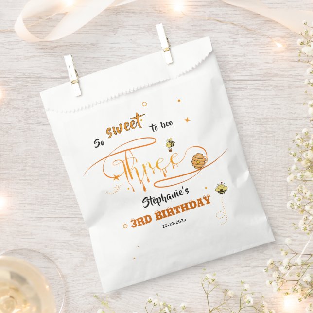 Bolsa De Papel So Sweet To Bee Three Cute Honey Bee 3rd Birthday (Cortado)
