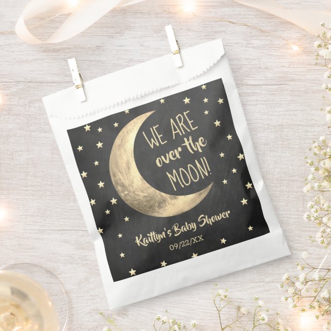 Bolsa De Papel Sobre la luna | BABY SHOWER (Cortado)