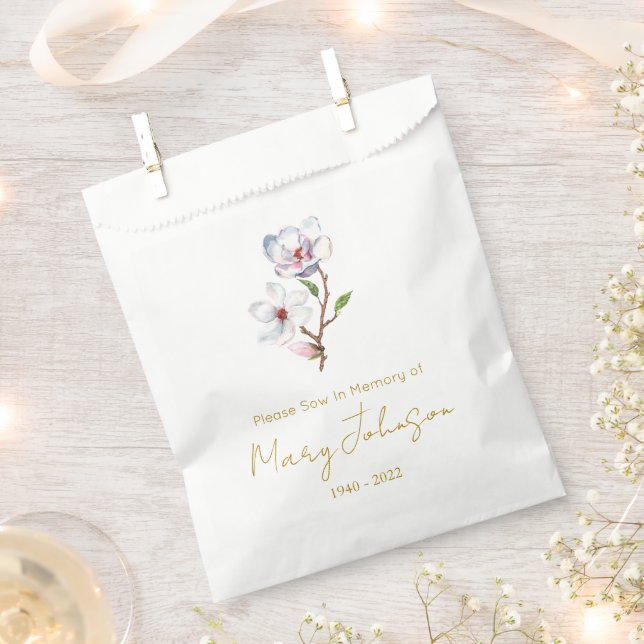 Bolsa De Papel Sobre Simple de Semillas de Magnolia Funeral  (Cortado)