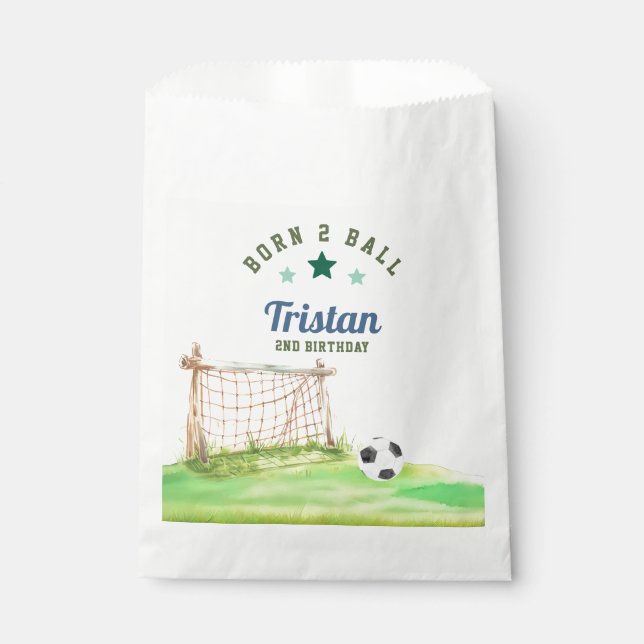 Bolsa De Papel Soccer “Born Two Ball” Second Birthday (Anverso)