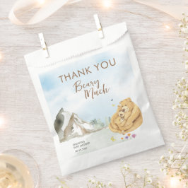 Bolsa De Papel Soft Watercolor Bear Baby Thank You Beary Much