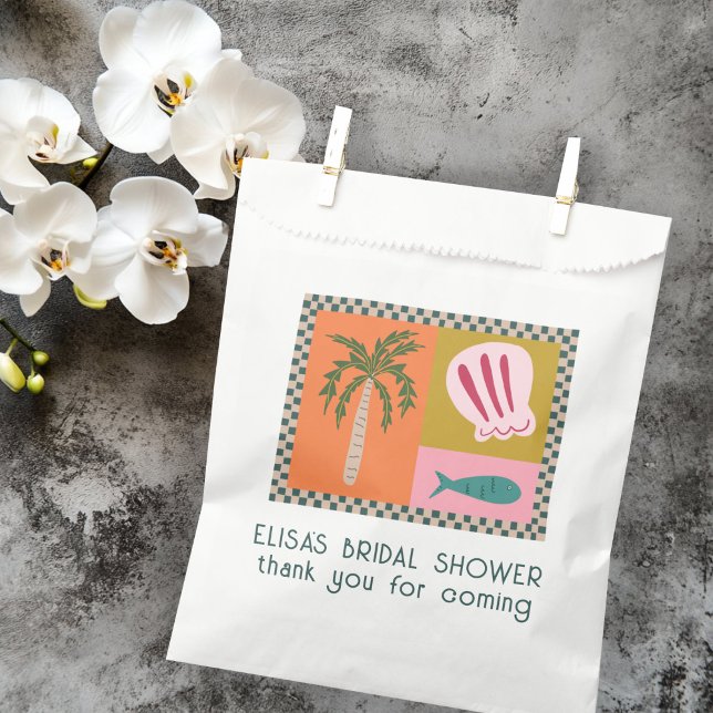 Bolsa De Papel Soiree Bridal Shower Moderna PERSONALIZADO Cute (Seaside Soiree Bridal Shower Modern Cute CUSTOM Favor Bag
)