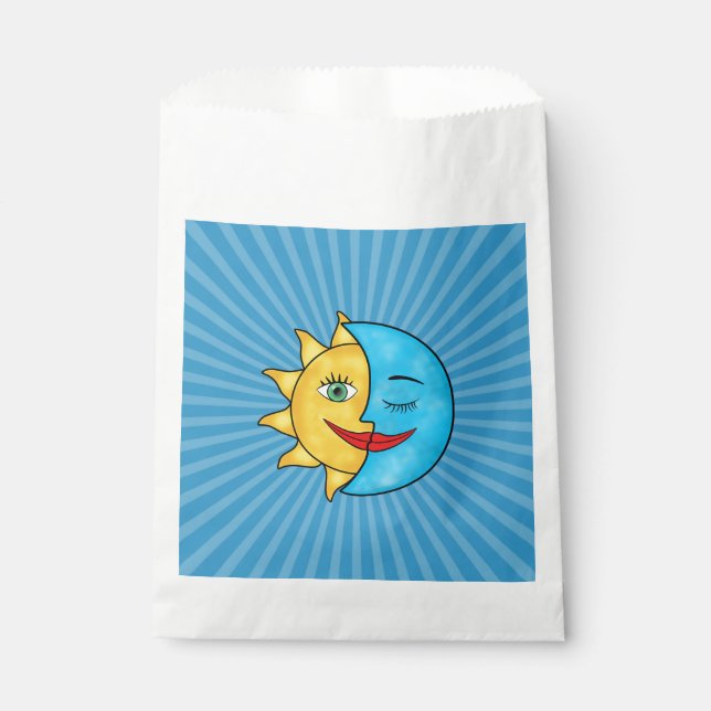 Bolsa De Papel Sol Luna Rayos solares Tema celestial (Anverso)