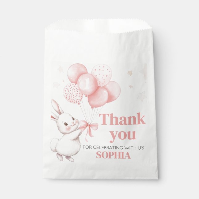 Bolsa De Papel Some Bunny Balloon Birthday Party Square (Anverso)