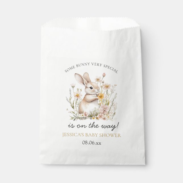 Bolsa De Papel Somebunny Special Wildflowers Spring Baby Shower (Anverso)