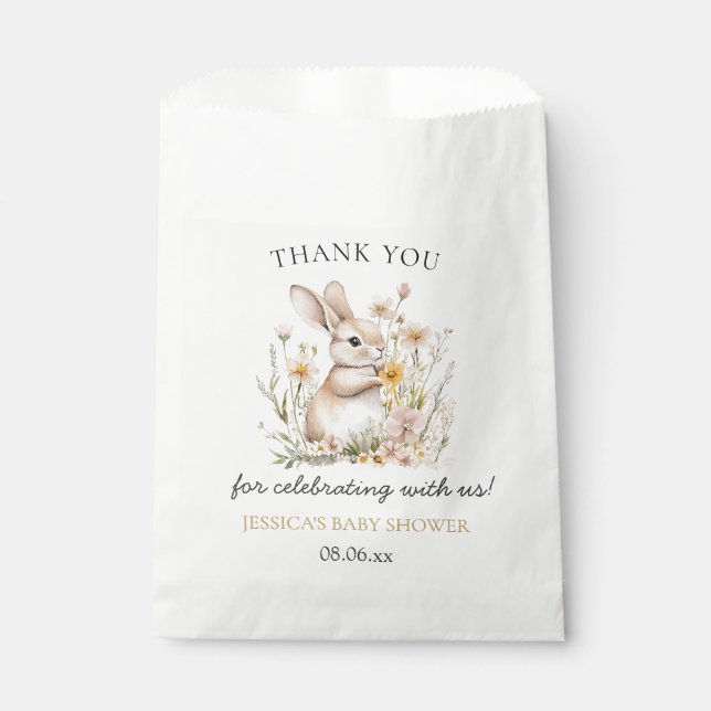 Bolsa De Papel Somebunny Special Wildflowers Spring Baby Shower (Anverso)