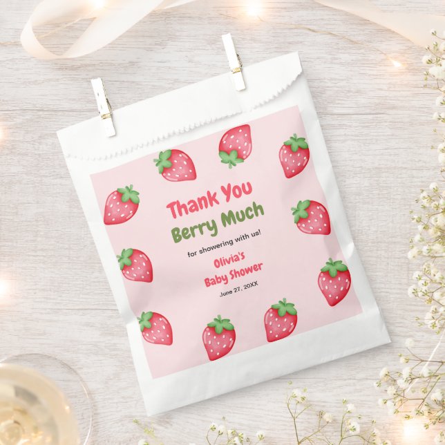 Bolsa De Papel Someone Berry Sweet Strawberry Baby Shower  (Cortado)