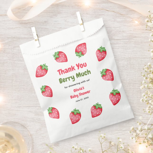 Bolsa De Papel Someone Berry Sweet Strawberry Baby Shower  (Cortado)