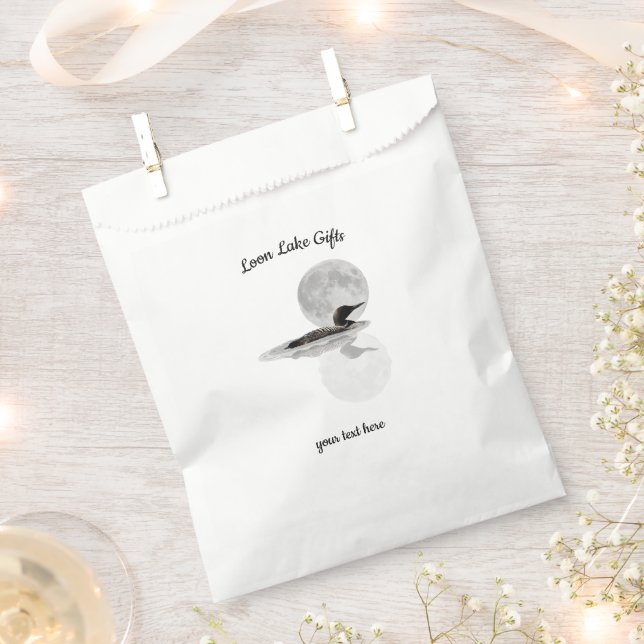 Bolsa De Papel Somorgujo bajo luna llena (Cortado)