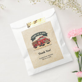 Bolsa De Papel ¡Sonar la alarma! Baby Shower de vintage Firetruck