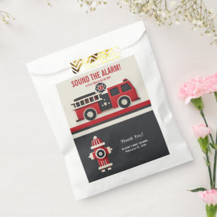Bolsa De Papel Sonar la alarma del Baby Shower del bombero Minima
