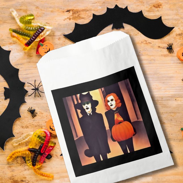 Bolsa De Papel Sorcière et vampire pour Halloween en ville (Subido por el creador)