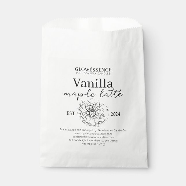 Bolsa De Papel Soy Wax Candle Label Flower pack (Anverso)