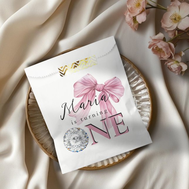 Bolsa De Papel Sparkle Pink Coquette Bow 1 (Subido por el creador)