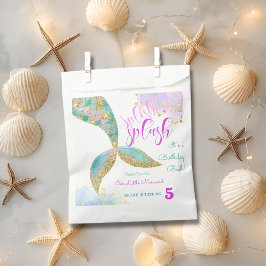 Bolsa De Papel Splish splash mermaid cumpleaños bash