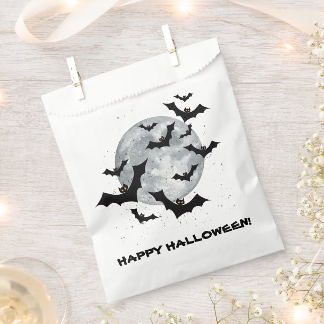 Bolsa De Papel Spooky Bats Happy Halloween Fiesta (Cortado)