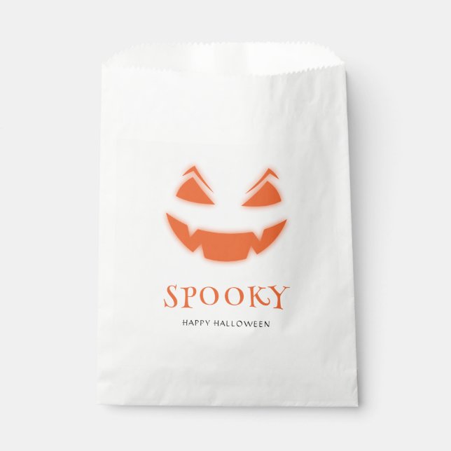 Bolsa De Papel Spooky Jack O Lantern Feliz Halloween (Anverso)