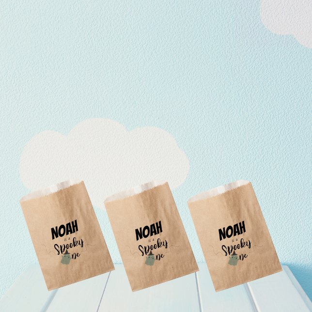 Bolsa De Papel Spooky One | Primer cumpleaños de Halloween | Azul (Subido por el creador)