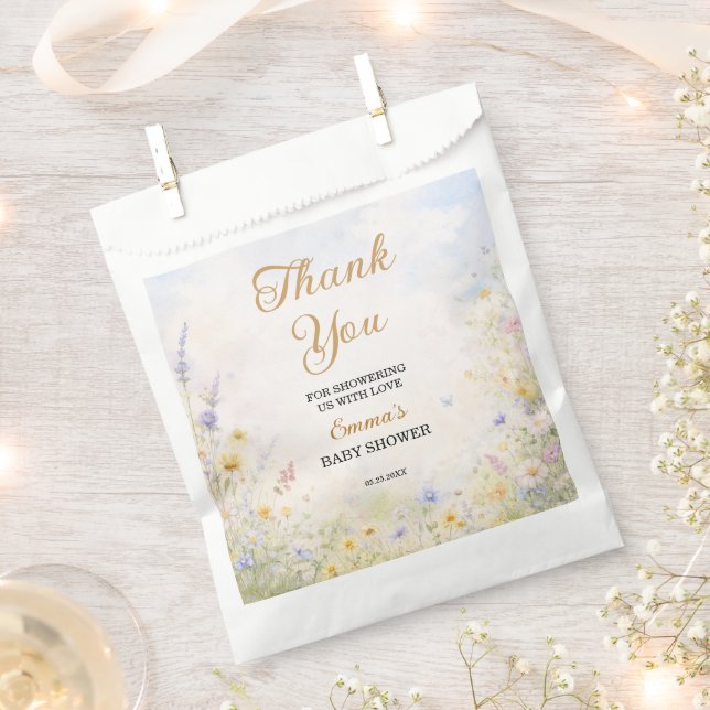 Bolsa De Papel Spring Wildflower Meadow Pastel Garden Floral (Cortado)