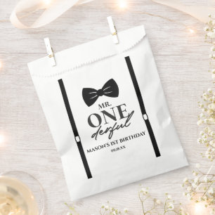 Bolsa De Papel Sr. ONEMaravilloso Bowtie Primer Fiesta de cumplea