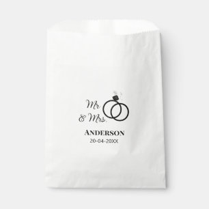 Bolsa De Papel Sr. y Sra. añada apellido fecha año de boda favor