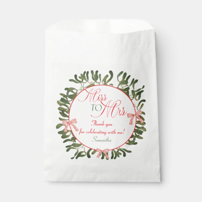 Bolsa De Papel Srta. Coquette Mistletoe Bridal Shower (Anverso)