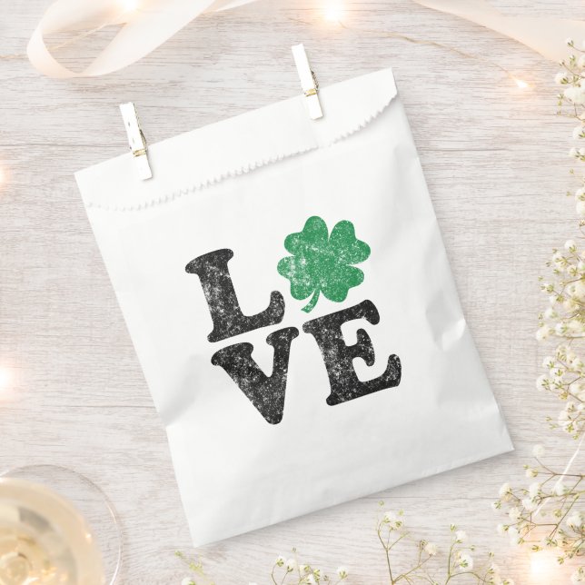 Bolsa De Papel St Patrick's Day LOVE Shamrock Irish (Cortado)
