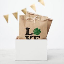Bolsa De Papel St Patrick's Day LOVE Shamrock Irish