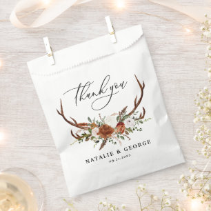 Bolsa De Papel Stag rústico boda botánico gracias favor