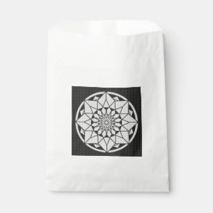 Bolsa De Papel Star Mandala tejiendo blanco y negro