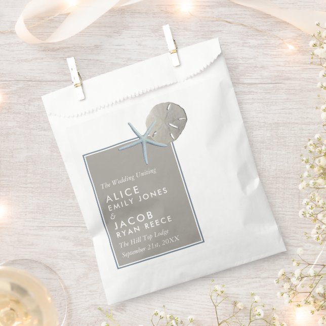 Bolsa De Papel Starfish and Sand Dollar - Boda en la playa (Cortado)