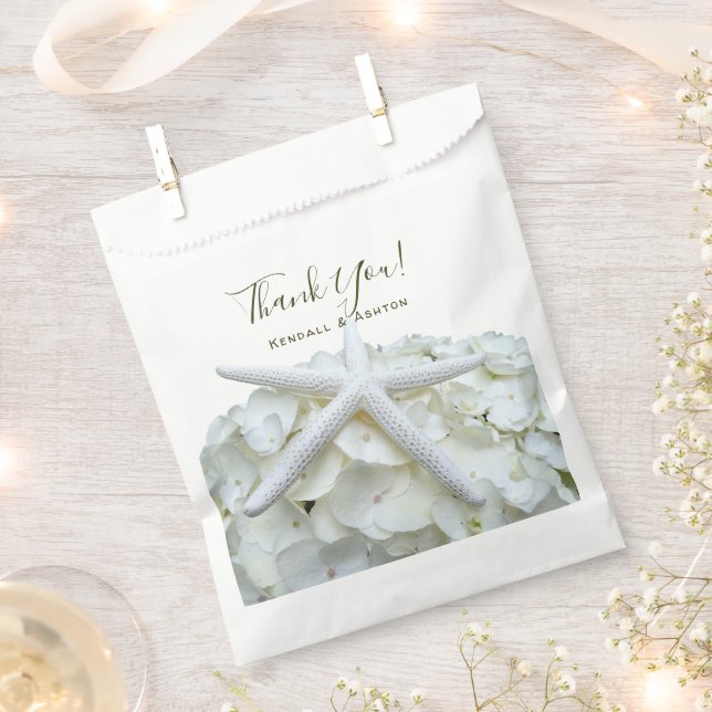Bolsa De Papel Starfish Hydrangea en el jardín costero Gracias (Cortado)