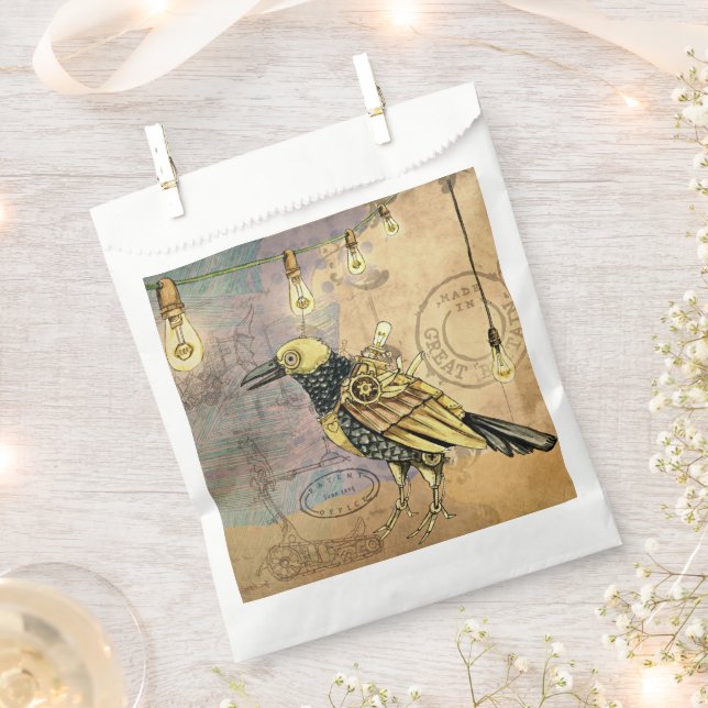 Bolsa De Papel Steampunk Crow (Cortado)