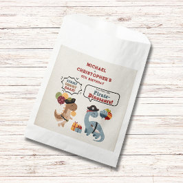 Bolsa De Papel Stomp Chomp Roar Pirate Dinosaur Twin Boy Cumpleañ