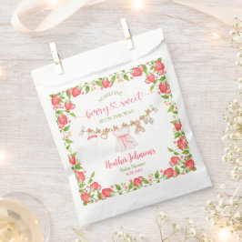 Bolsa De Papel Strawberry Berry Sweet Clothesline Baby Shower