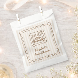 Bolsa De Papel Stripe Bun in the Oven Baby Shower Favor Bag,