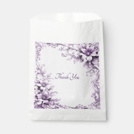 Bolsa De Papel Stylish Purple Flowers Favor Bag