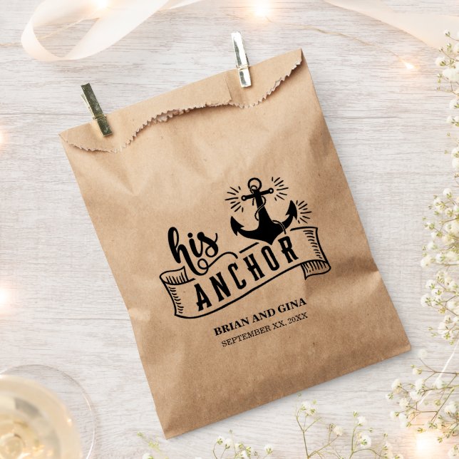 Bolsa De Papel Su Ancla Boda (Cortado)