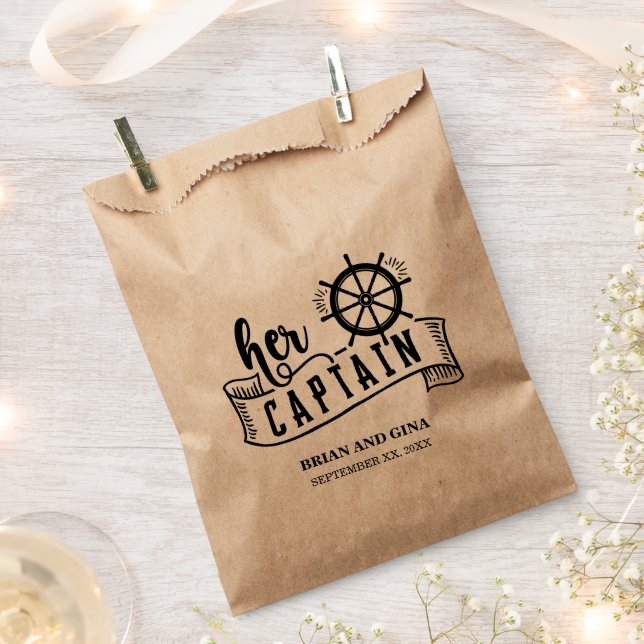 Bolsa De Papel Su boda Capitán (Cortado)