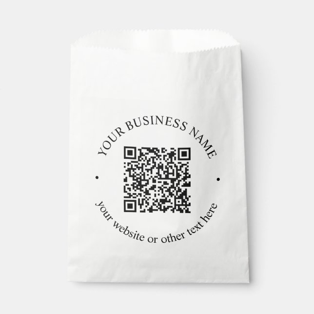 Bolsa De Papel Su código QR cargado más texto circular editable (Anverso)